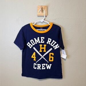 Carter's Navy and Yellow Home Run Crew Tee